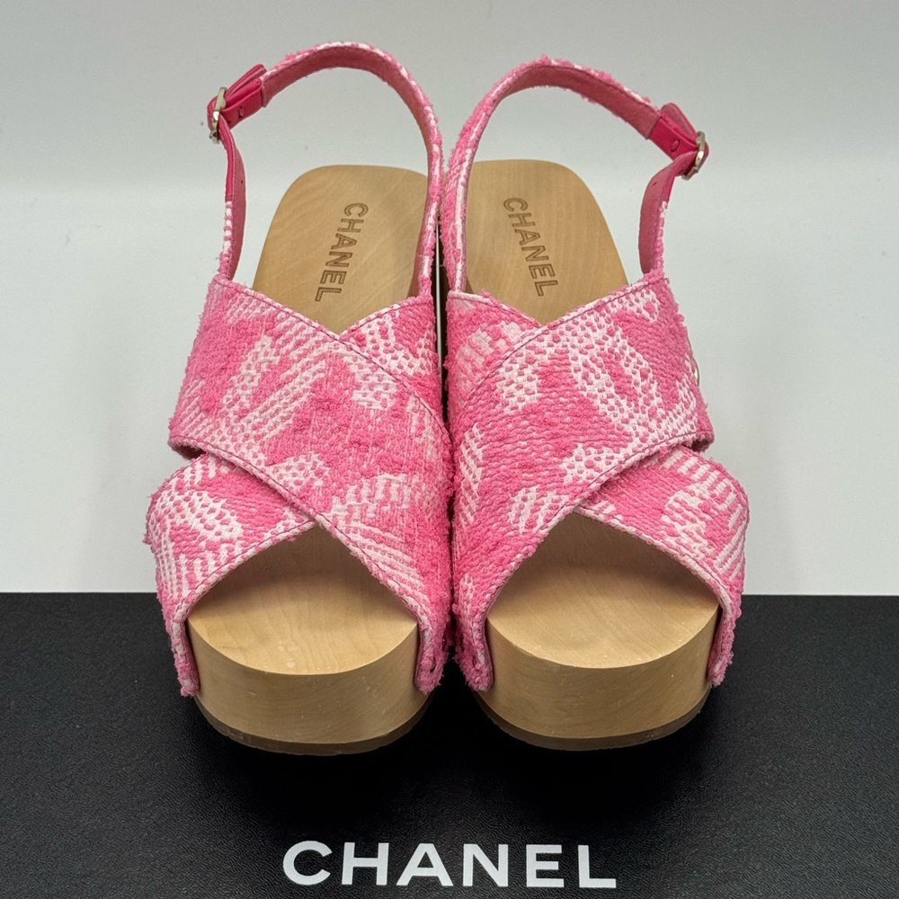 Chanel Slingback Sandals Pink Cruise 2024 Collection Size: 40